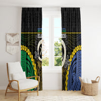 South Sea Islanders And Vanuatu Window Curtain Kanakas Sand Drawing Pattern LT05 - Polynesian Pride