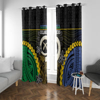 South Sea Islanders And Vanuatu Window Curtain Kanakas Sand Drawing Pattern LT05 With Grommets Black - Polynesian Pride