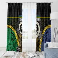 South Sea Islanders And Vanuatu Window Curtain Kanakas Sand Drawing Pattern LT05 - Polynesian Pride