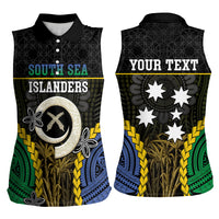 Personalised South Sea Islanders And Vanuatu Women Sleeveless Polo Shirt Kanakas Sand Drawing Pattern