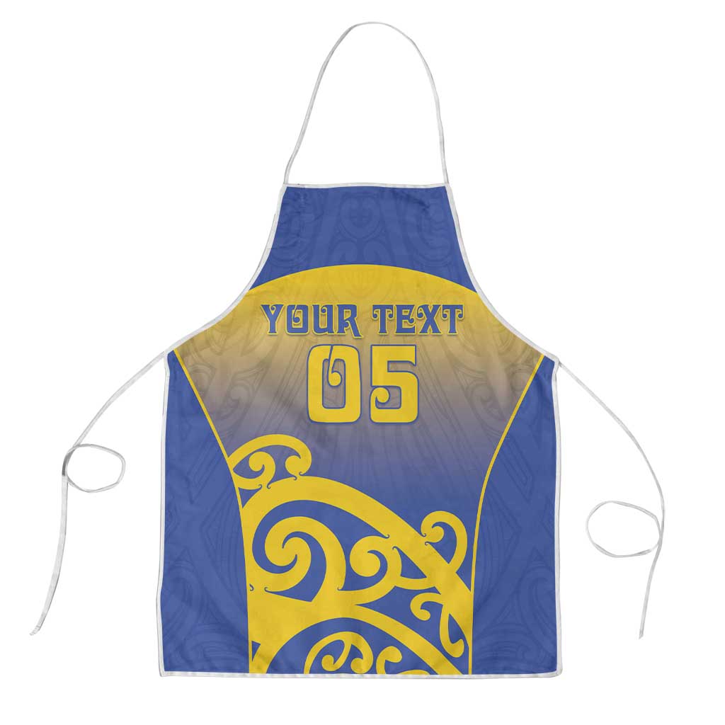Custom James Cook High School Apron Maori Koru Pattern LT05 Blue - Polynesian Pride