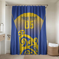 Custom James Cook High School Bathroom Set Maori Koru Pattern LT05 Shower Curtain Only Blue - Polynesian Pride