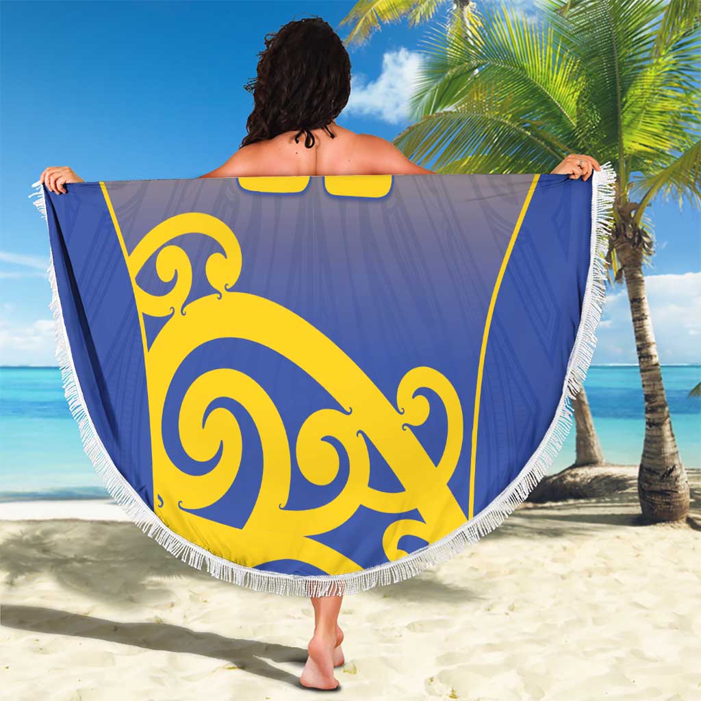 Custom James Cook High School Beach Blanket Maori Koru Pattern LT05 - Polynesian Pride