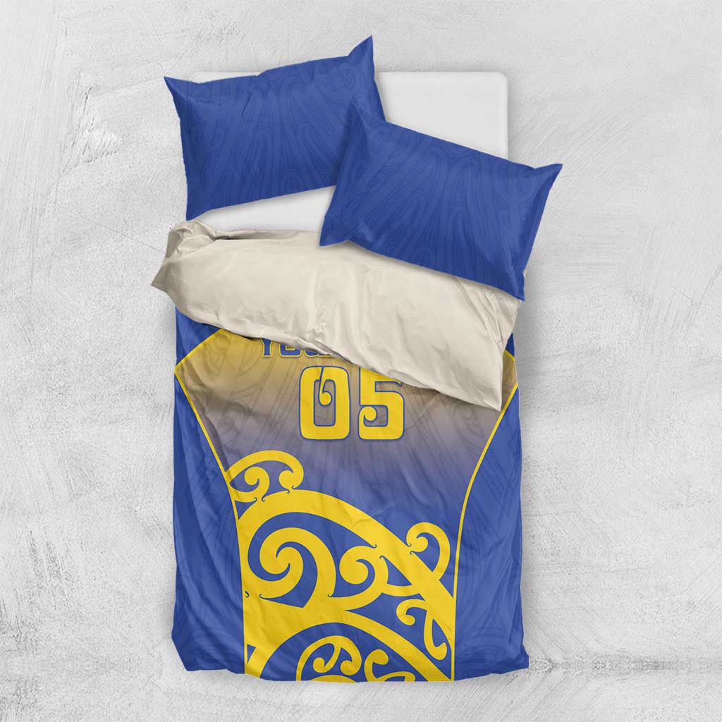 Custom James Cook High School Bedding Set Maori Koru Pattern LT05 US Twin 172cm x 218cm Blue - Polynesian Pride