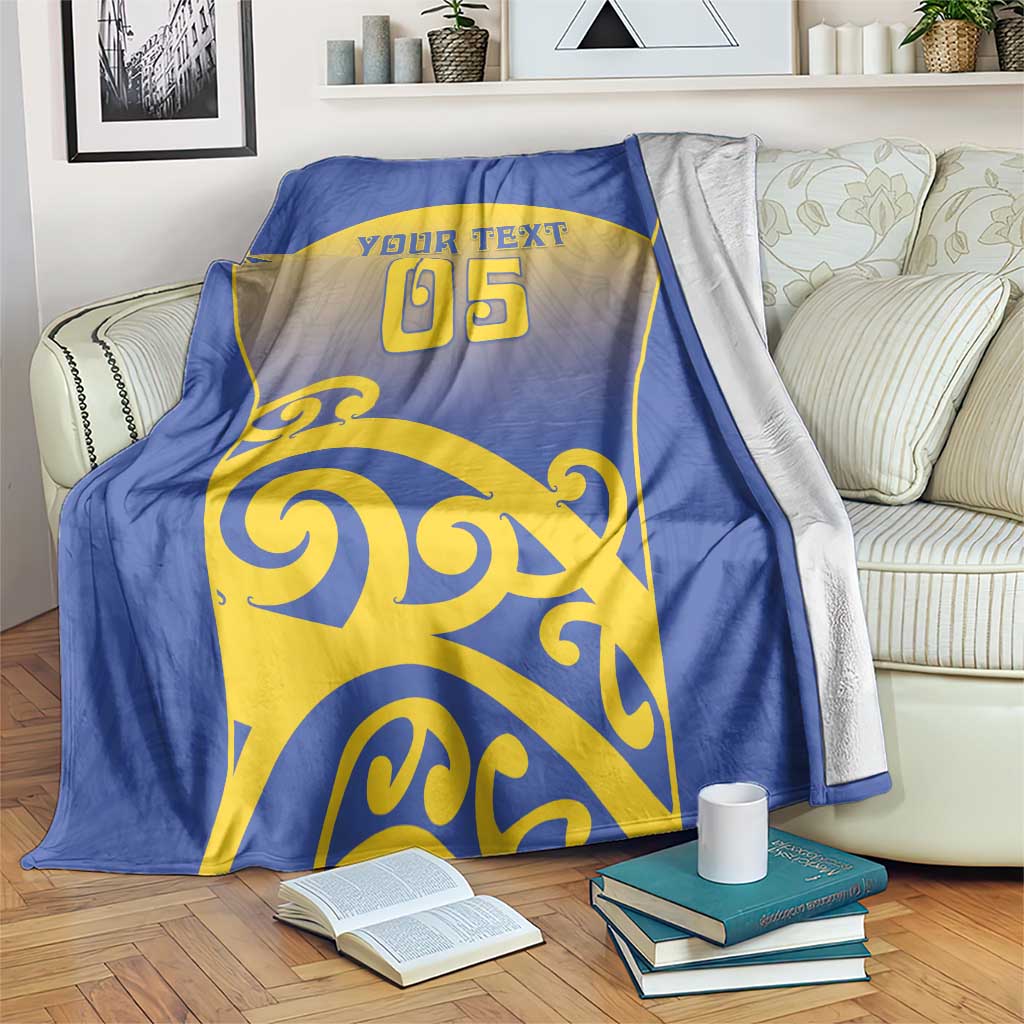 Custom James Cook High School Blanket Maori Koru Pattern LT05 Blue - Polynesian Pride