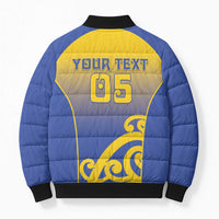 Custom James Cook High School Bomber Puffer Jacket Maori Koru Pattern LT05 - Polynesian Pride