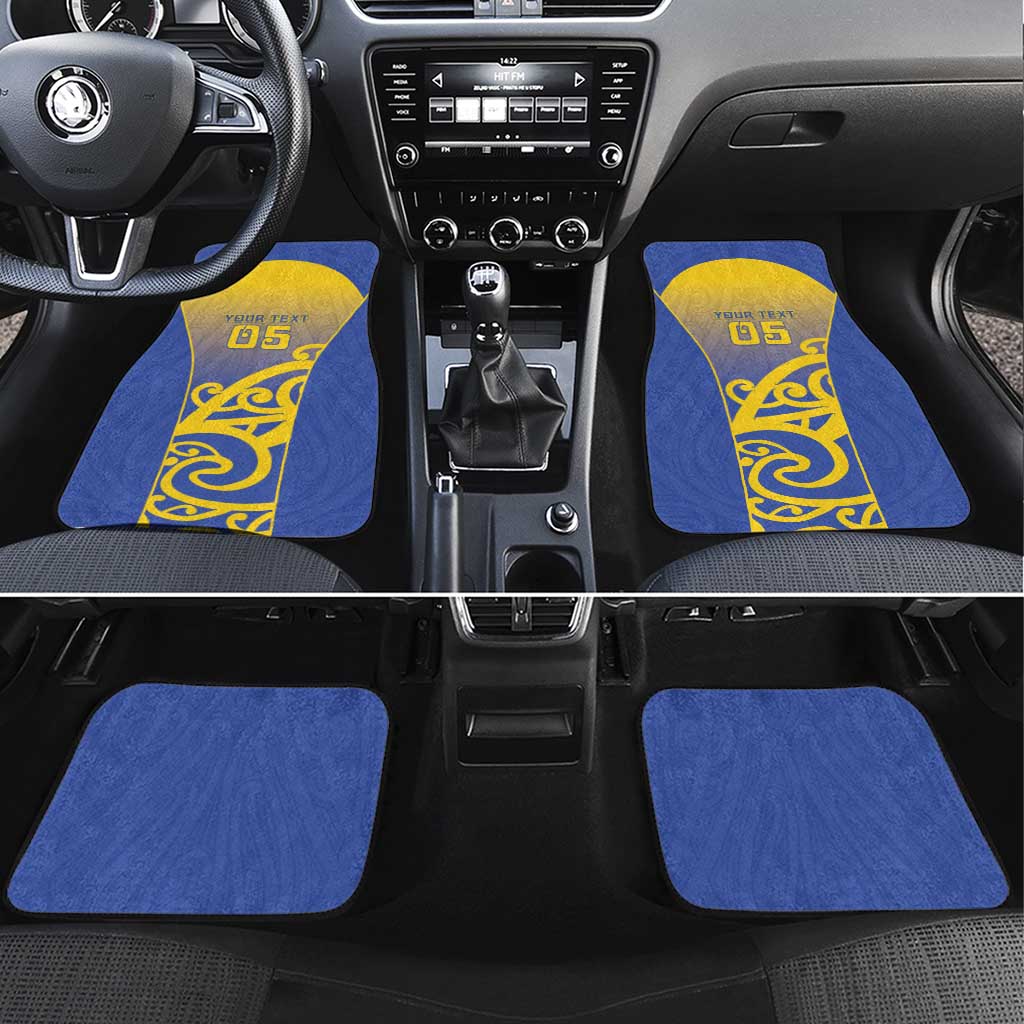 Custom James Cook High School Car Mats Maori Koru Pattern LT05 Set 4pcs Blue - Polynesian Pride