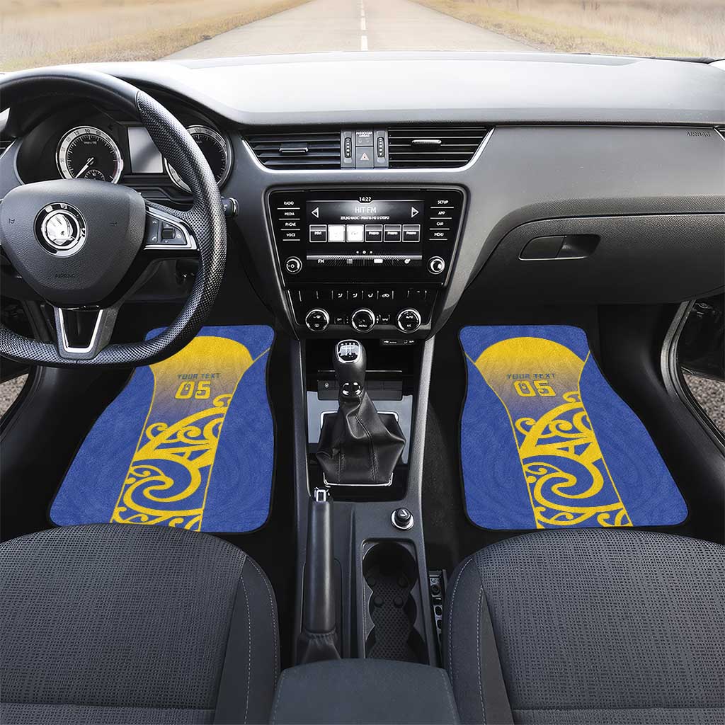 Custom James Cook High School Car Mats Maori Koru Pattern LT05 Set 2pcs - Front Blue - Polynesian Pride