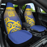 Custom James Cook High School Car Seat Cover Maori Koru Pattern LT05 One Size Blue - Polynesian Pride
