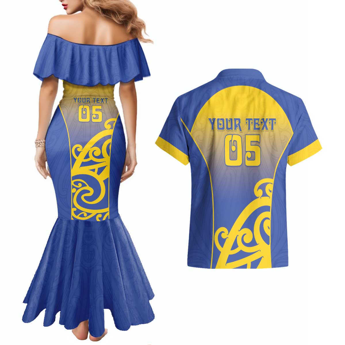 Custom James Cook High School Couples Matching Mermaid Dress and Hawaiian Shirt Maori Koru Pattern LT05 - Polynesian Pride