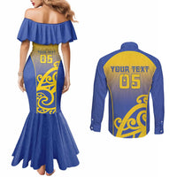 Custom James Cook High School Couples Matching Mermaid Dress and Long Sleeve Button Shirt Maori Koru Pattern LT05 - Polynesian Pride