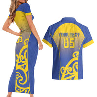 Custom James Cook High School Couples Matching Short Sleeve Bodycon Dress and Hawaiian Shirt Maori Koru Pattern LT05 - Polynesian Pride