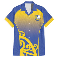 Custom James Cook High School Family Matching Summer Maxi Dress and Hawaiian Shirt Maori Koru Pattern LT05 Dad's Shirt - Short Sleeve Blue - Polynesian Pride