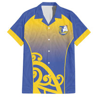 Custom James Cook High School Hawaiian Shirt Maori Koru Pattern LT05 Blue - Polynesian Pride
