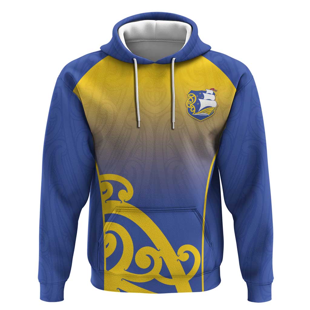 Custom James Cook High School Hoodie Maori Koru Pattern LT05 Pullover Hoodie Blue - Polynesian Pride