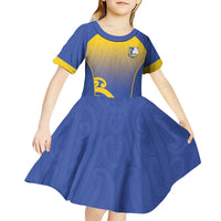 Custom James Cook High School Kid Short Sleeve Dress Maori Koru Pattern LT05 - Polynesian Pride