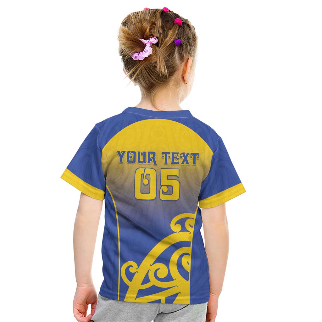 Custom James Cook High School Kid T Shirt Maori Koru Pattern LT05 - Polynesian Pride