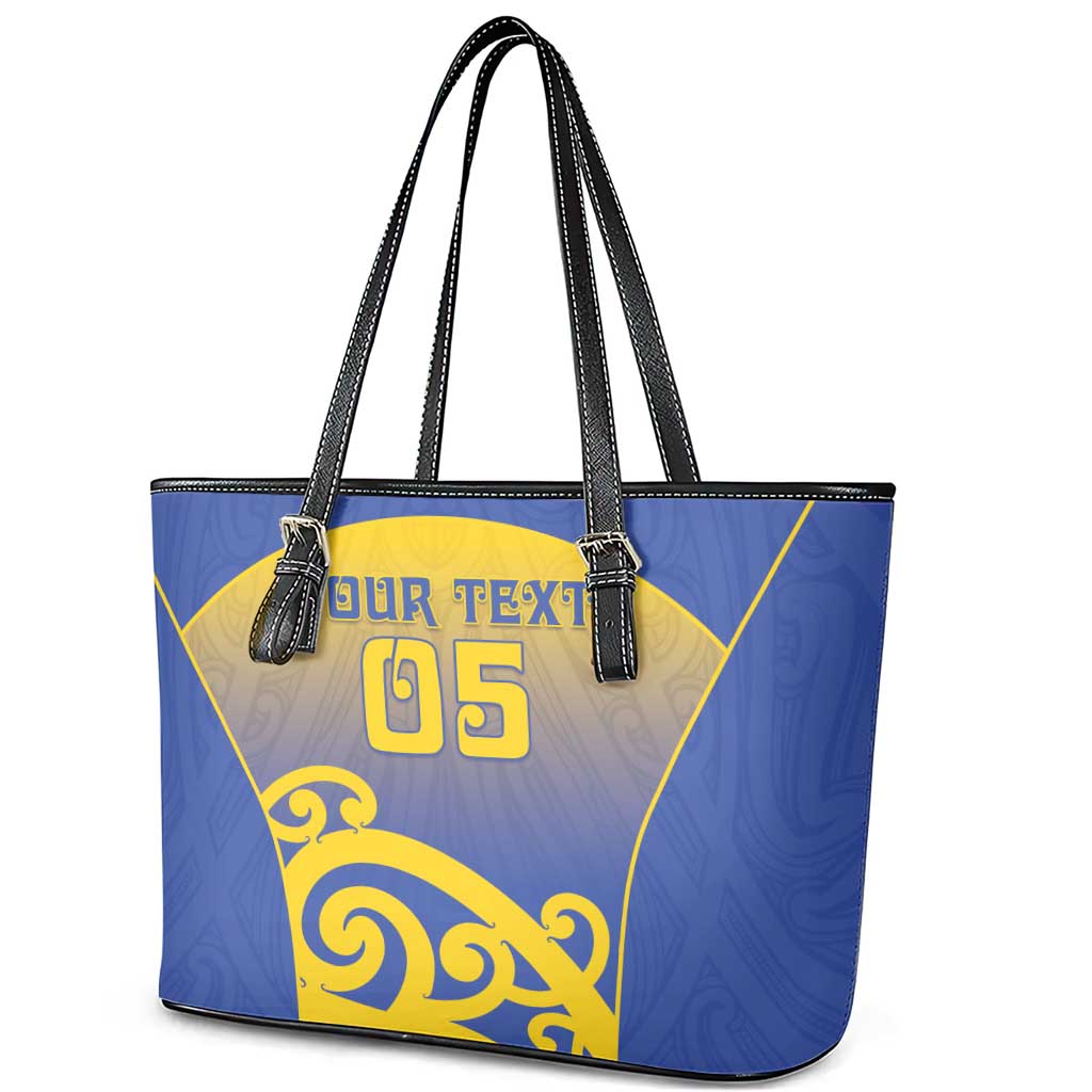 Custom James Cook High School Leather Tote Bag Maori Koru Pattern LT05 - Polynesian Pride