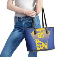 Custom James Cook High School Leather Tote Bag Maori Koru Pattern LT05 - Polynesian Pride