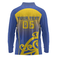 Custom James Cook High School Long Sleeve Polo Shirt Maori Koru Pattern LT05 - Polynesian Pride