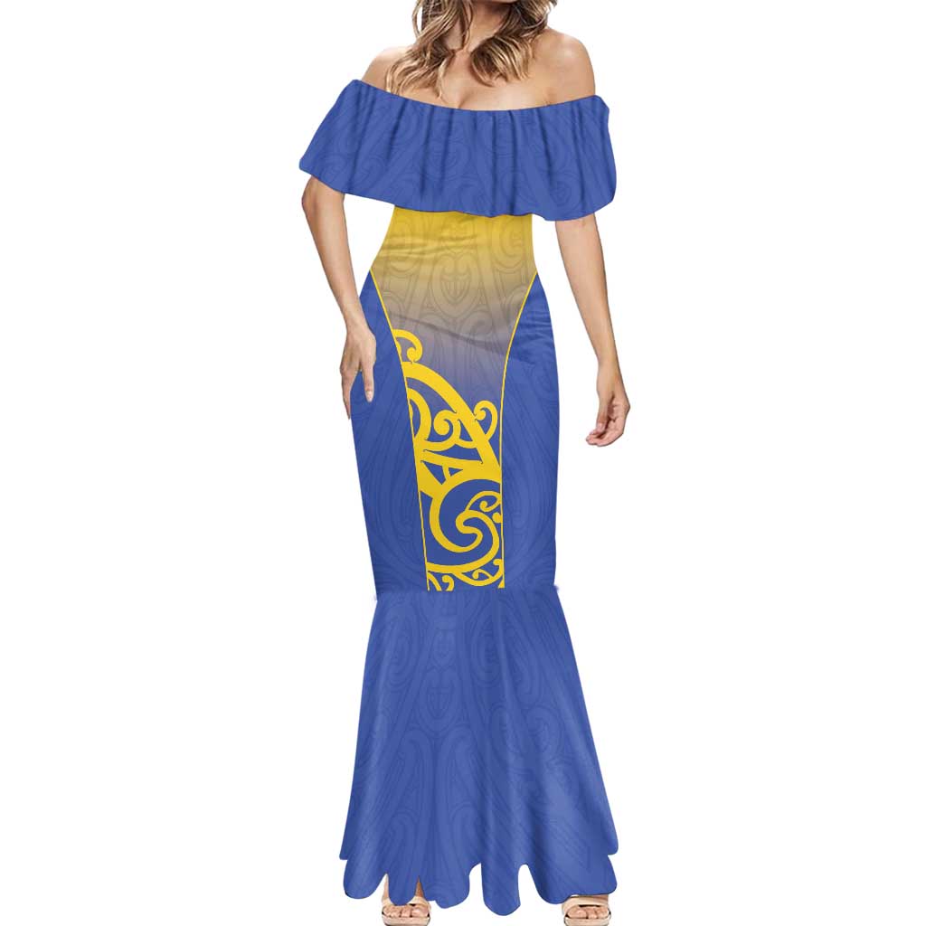 Custom James Cook High School Mermaid Dress Maori Koru Pattern LT05 - Polynesian Pride