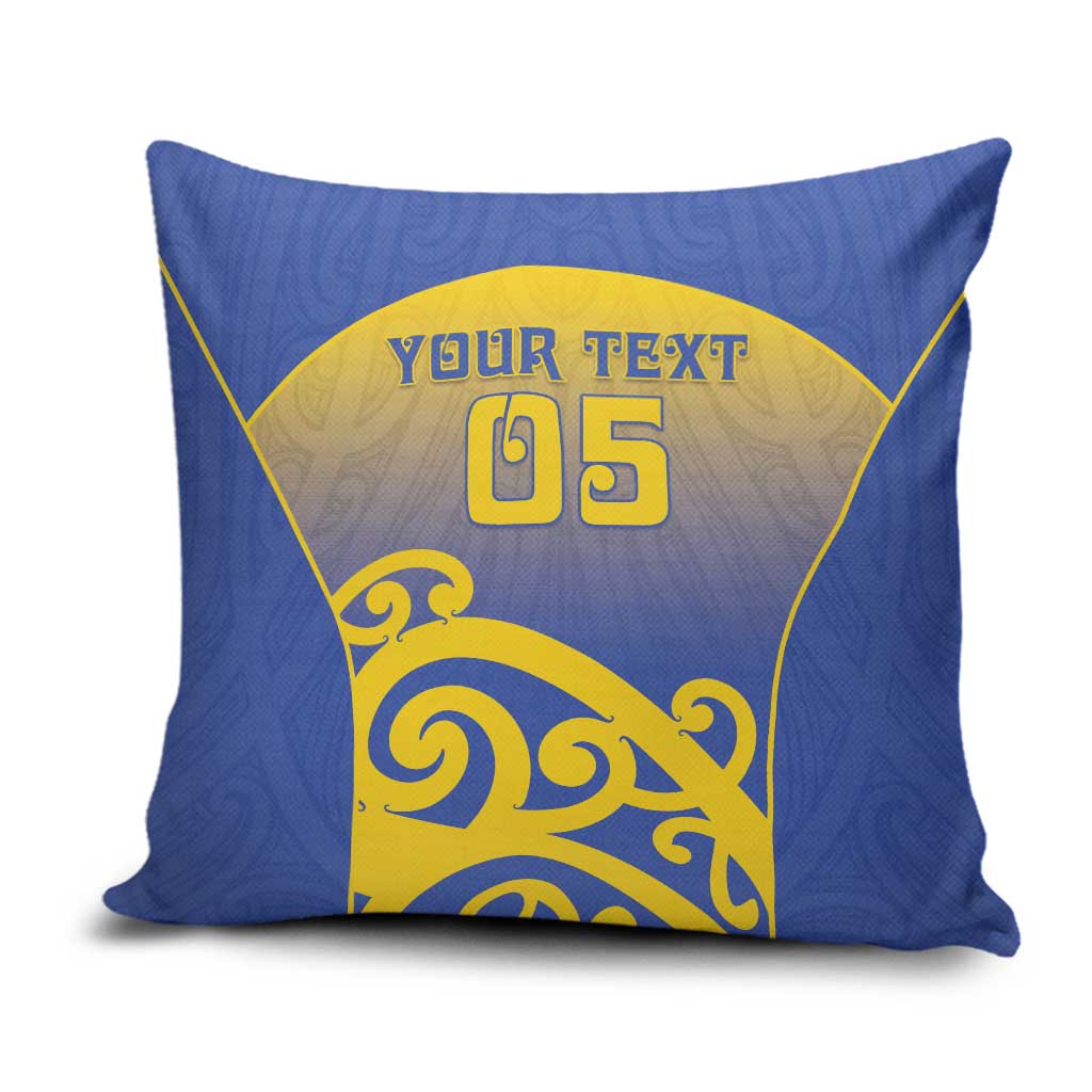 Custom James Cook High School Pillow Cover Maori Koru Pattern LT05 Blue - Polynesian Pride