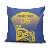 Custom James Cook High School Pillow Cover Maori Koru Pattern LT05 Blue - Polynesian Pride