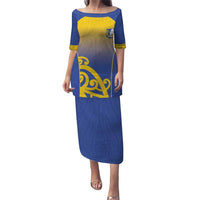 Custom James Cook High School Puletasi Maori Koru Pattern LT05 Long Dress Blue - Polynesian Pride