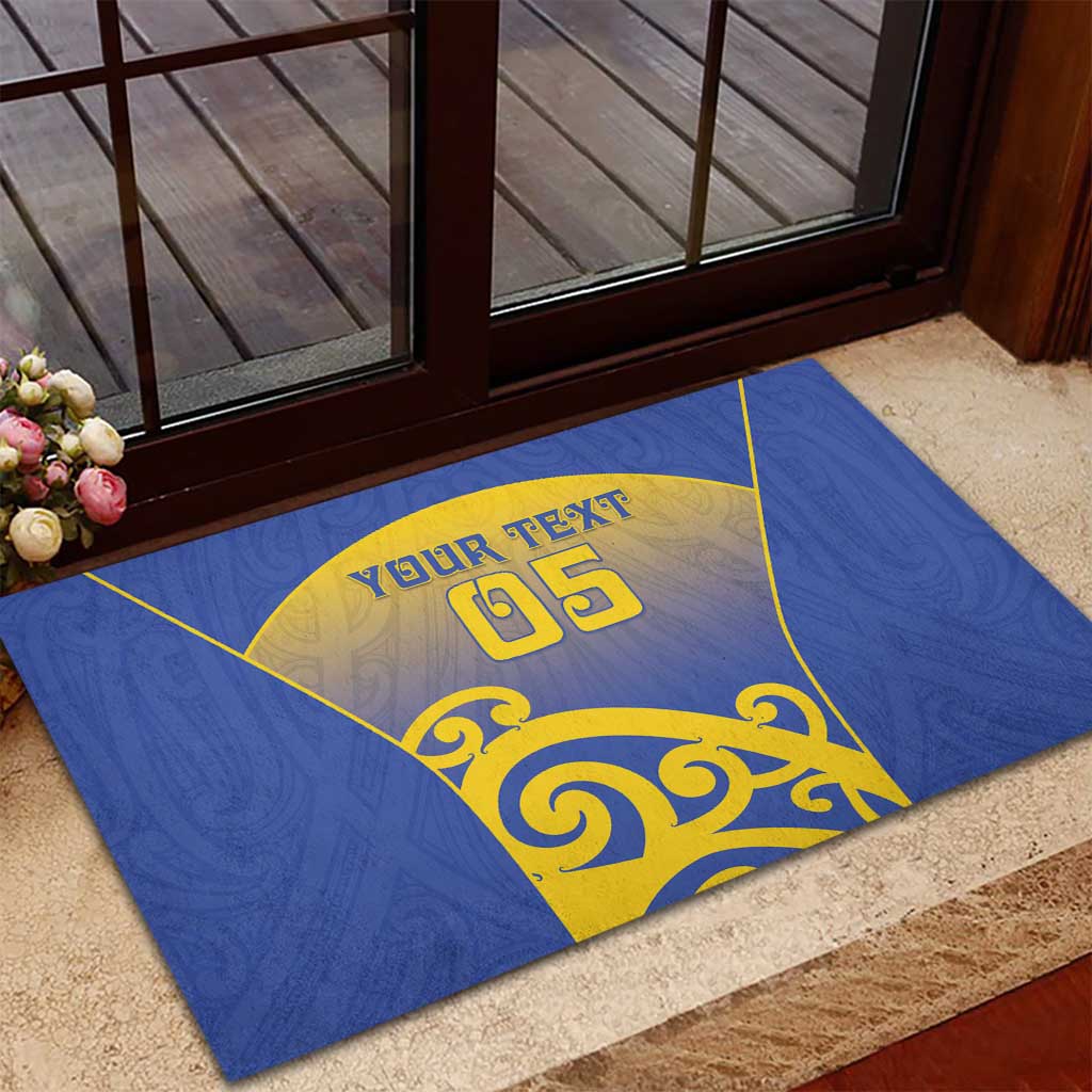 Custom James Cook High School Rubber Doormat Maori Koru Pattern LT05 - Polynesian Pride