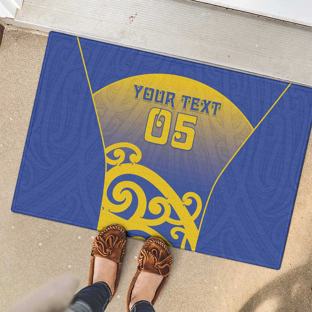 Custom James Cook High School Rubber Doormat Maori Koru Pattern LT05 - Polynesian Pride