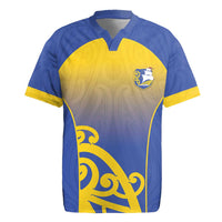 Custom James Cook High School Rugby Jersey Maori Koru Pattern LT05 Blue - Polynesian Pride
