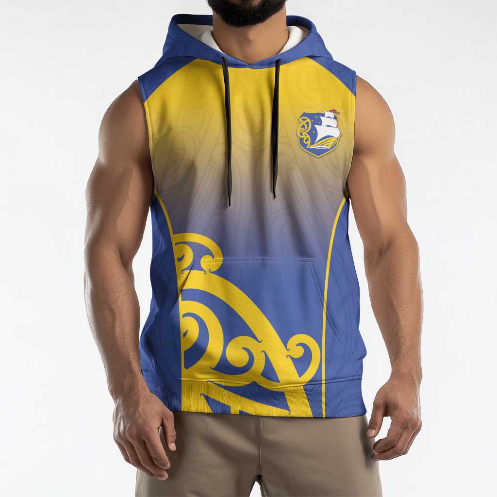Custom James Cook High School Sleeveless Hoodie Maori Koru Pattern LT05 - Polynesian Pride