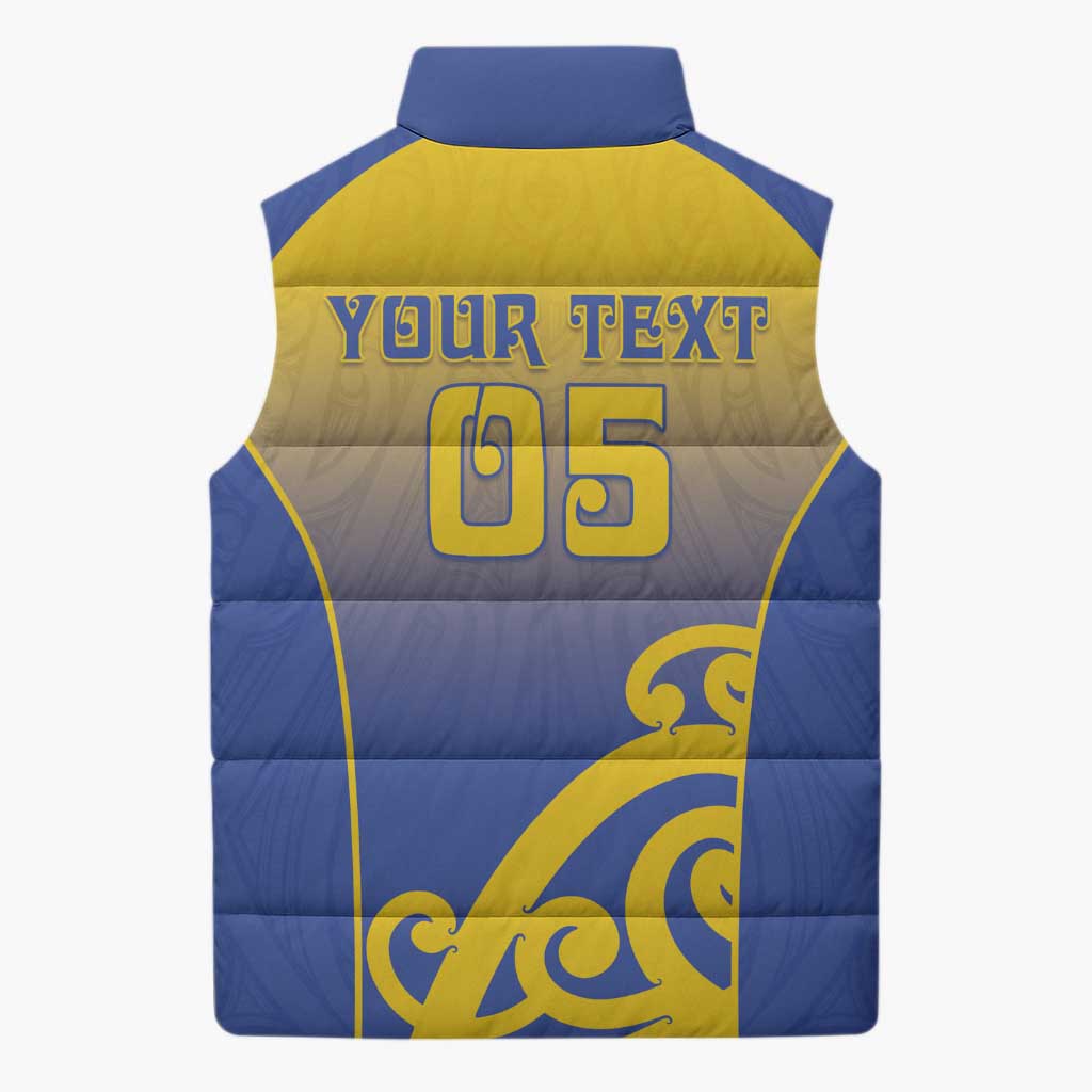 Custom James Cook High School Sleeveless Puffer Jacket Maori Koru Pattern LT05 - Polynesian Pride
