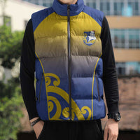 Custom James Cook High School Sleeveless Puffer Jacket Maori Koru Pattern LT05 - Polynesian Pride