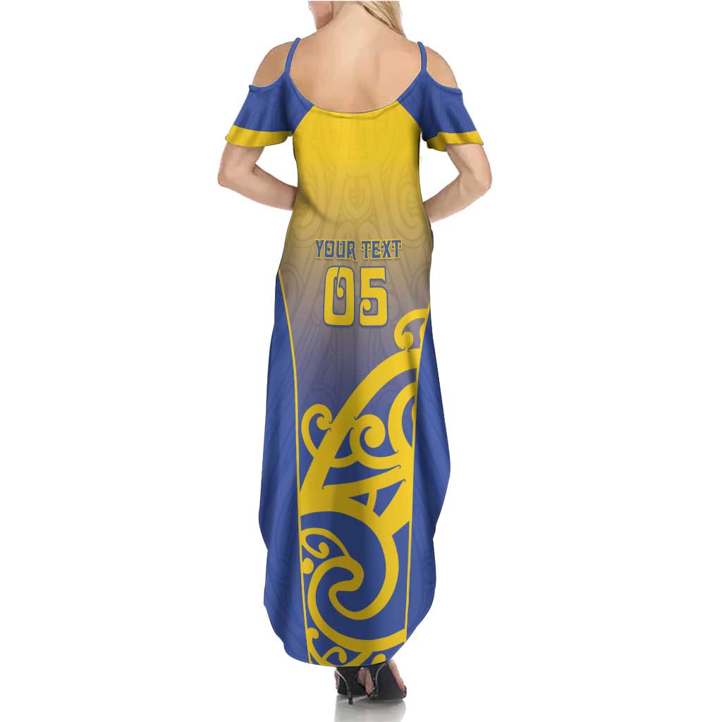 Custom James Cook High School Summer Maxi Dress Maori Koru Pattern LT05 - Polynesian Pride