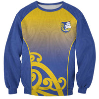 Custom James Cook High School Sweatshirt Maori Koru Pattern LT05 Unisex Blue - Polynesian Pride