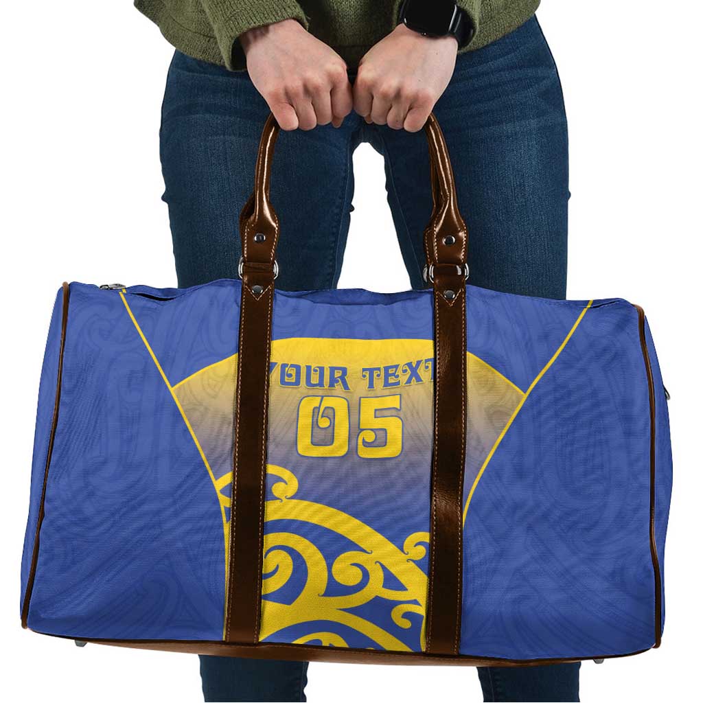 Custom James Cook High School Travel Bag Maori Koru Pattern LT05 Blue - Polynesian Pride