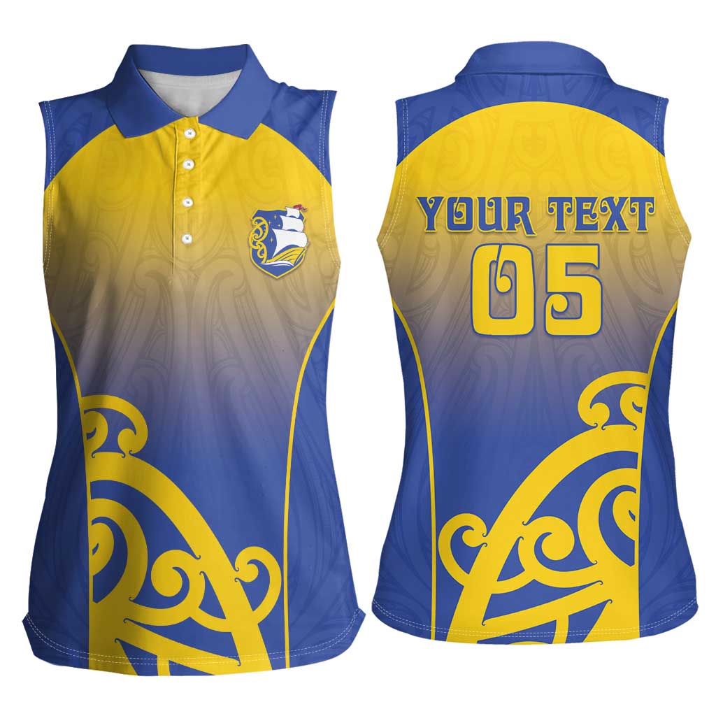 Custom James Cook High School Women Sleeveless Polo Shirt Maori Koru Pattern LT05 - Polynesian Pride