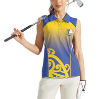 Custom James Cook High School Women Sleeveless Polo Shirt Maori Koru Pattern LT05 - Polynesian Pride