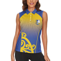 Custom James Cook High School Women Sleeveless Polo Shirt Maori Koru Pattern LT05 - Polynesian Pride