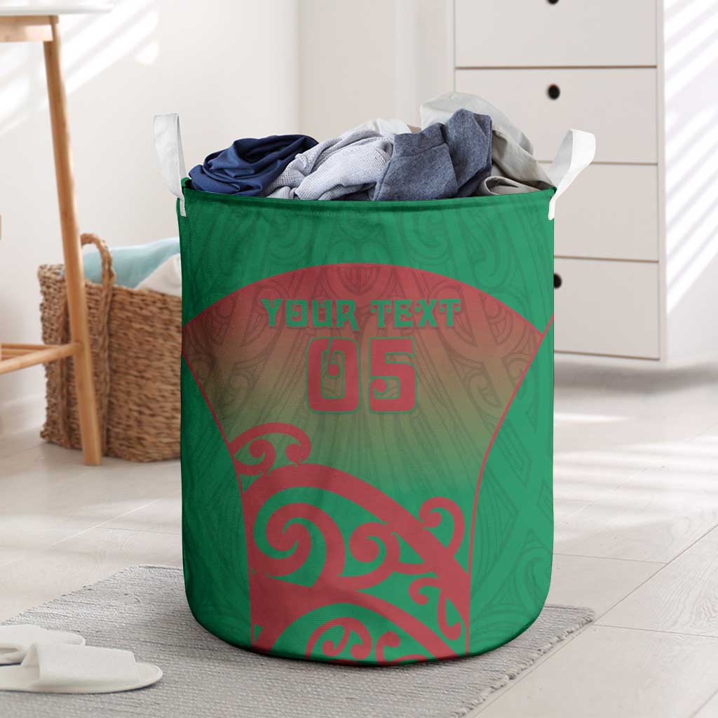 Custom Onehunga High School Laundry Basket Maori Koru Pattern LT05 Green - Polynesian Pride
