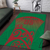 Custom Onehunga High School Area Rug Maori Koru Pattern LT05 Green - Polynesian Pride