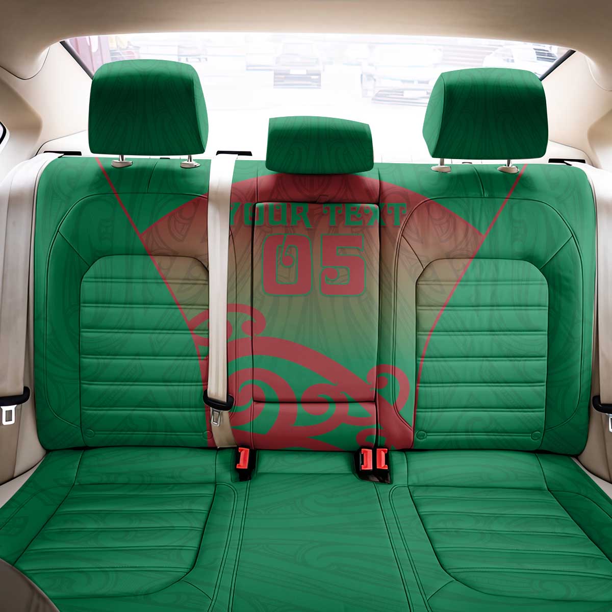 Custom Onehunga High School Back Car Seat Cover Maori Koru Pattern LT05 - Polynesian Pride