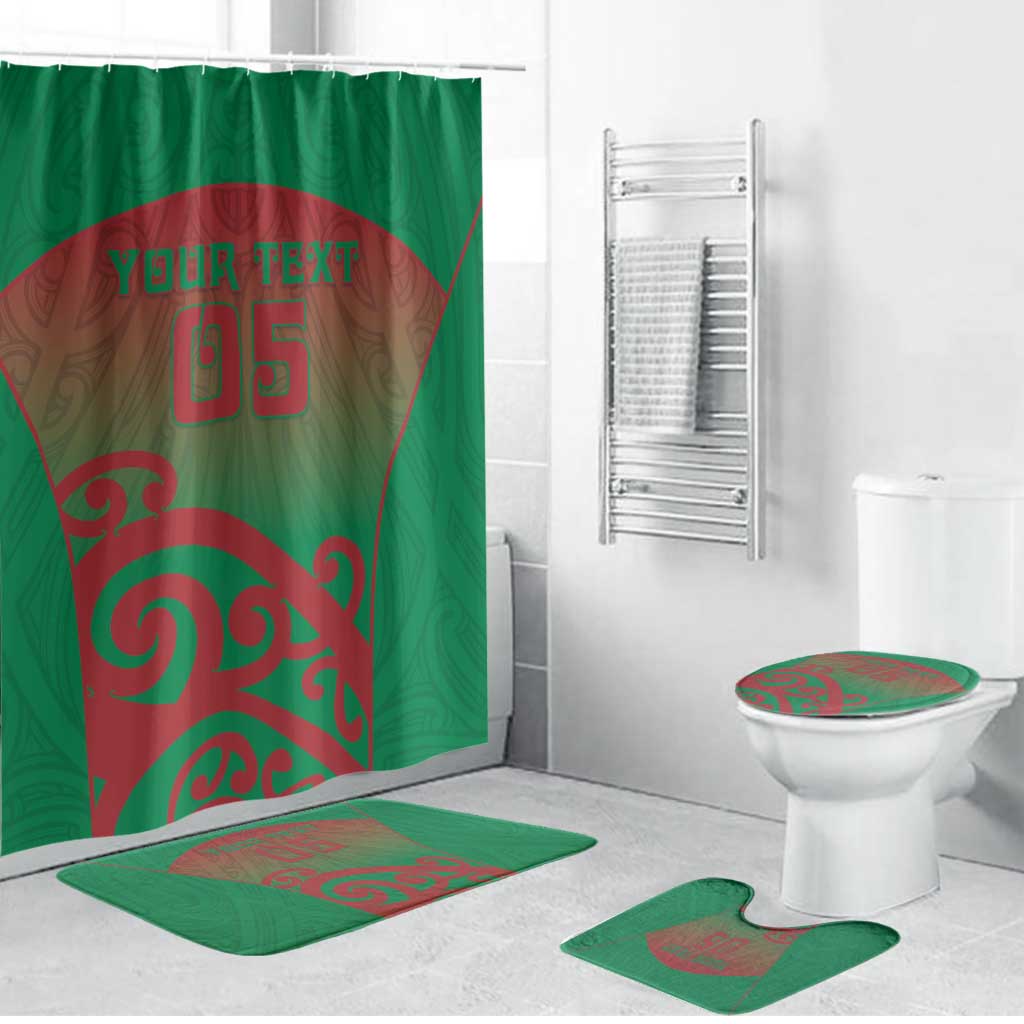 Custom Onehunga High School Bathroom Set Maori Koru Pattern LT05 Bathroom Set (4 pcs) Green - Polynesian Pride