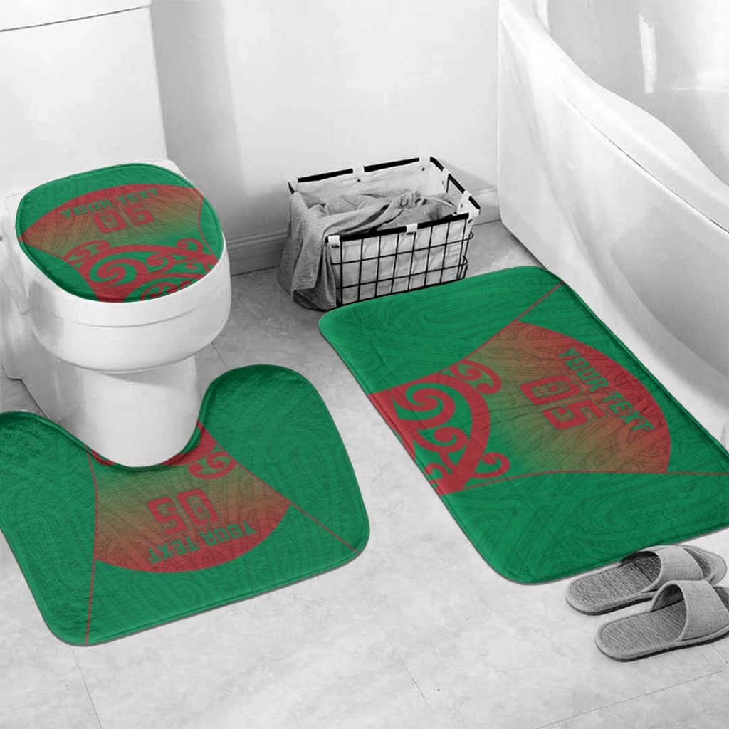 Custom Onehunga High School Bathroom Set Maori Koru Pattern LT05 Mat Set Only (3 pcs) One Size Green - Polynesian Pride