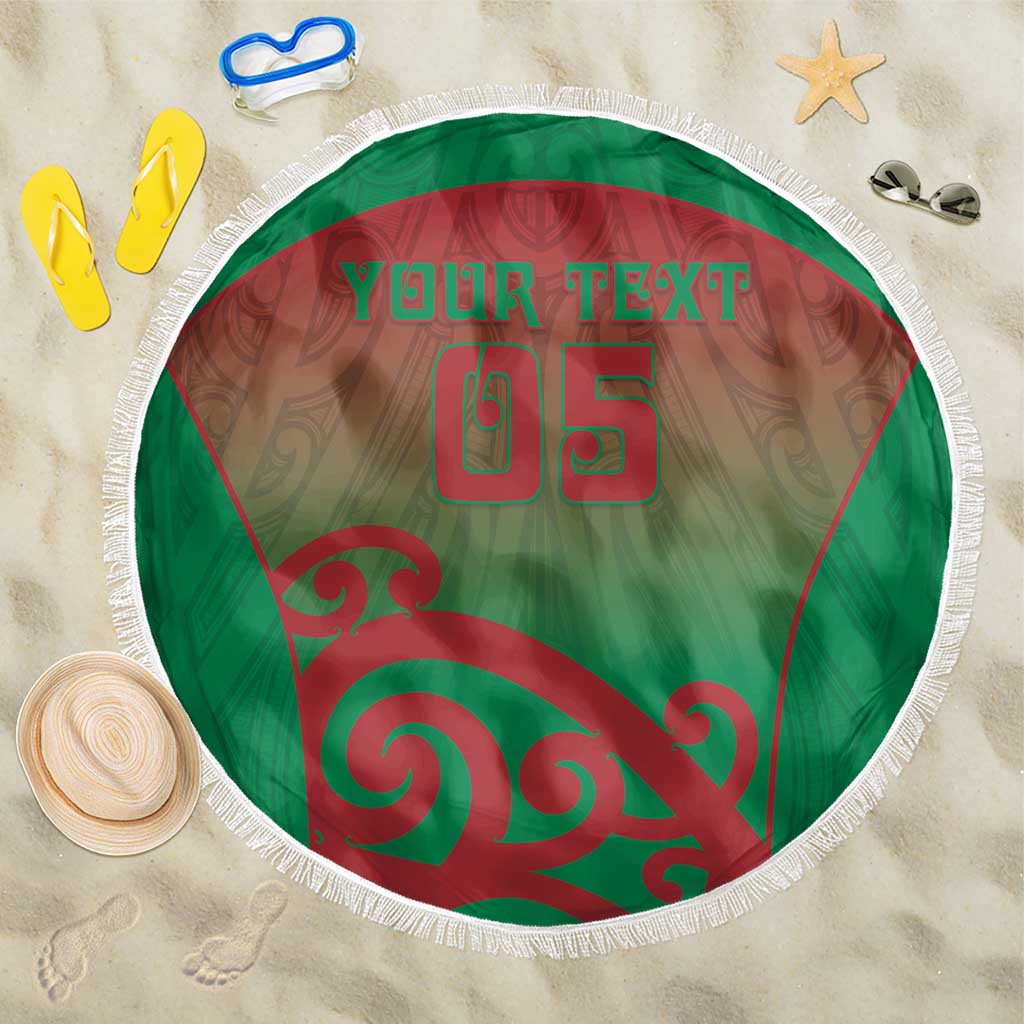 Custom Onehunga High School Beach Blanket Maori Koru Pattern LT05 One Size 150cm Green - Polynesian Pride