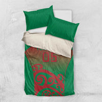 Custom Onehunga High School Bedding Set Maori Koru Pattern LT05 US Twin 172cm x 218cm Green - Polynesian Pride