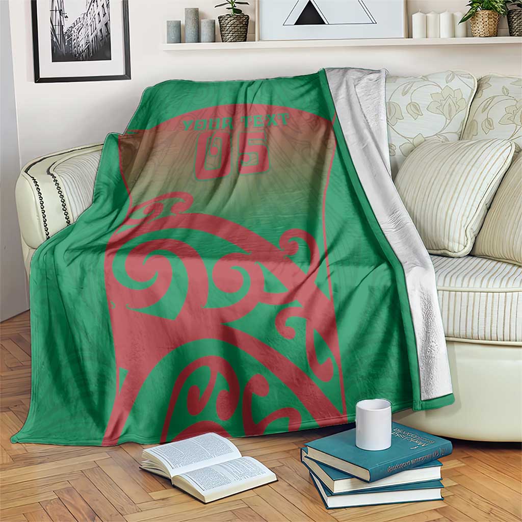 Custom Onehunga High School Blanket Maori Koru Pattern LT05 Green - Polynesian Pride