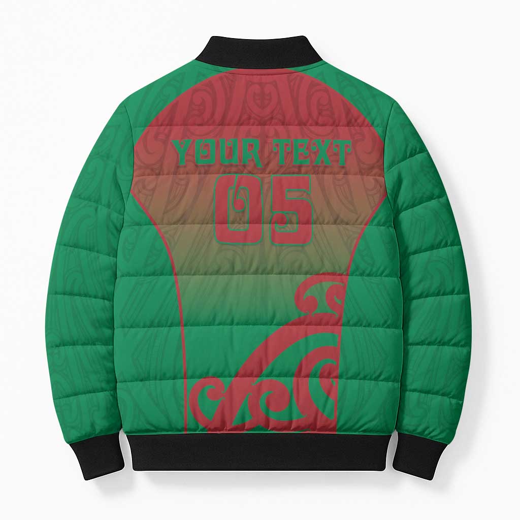 Custom Onehunga High School Bomber Puffer Jacket Maori Koru Pattern LT05 - Polynesian Pride