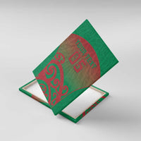 Custom Onehunga High School Canvas Wall Art Maori Koru Pattern LT05 With Frame Green - Polynesian Pride